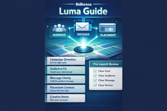 Luma Guide software interface with blue and white design on a dark background