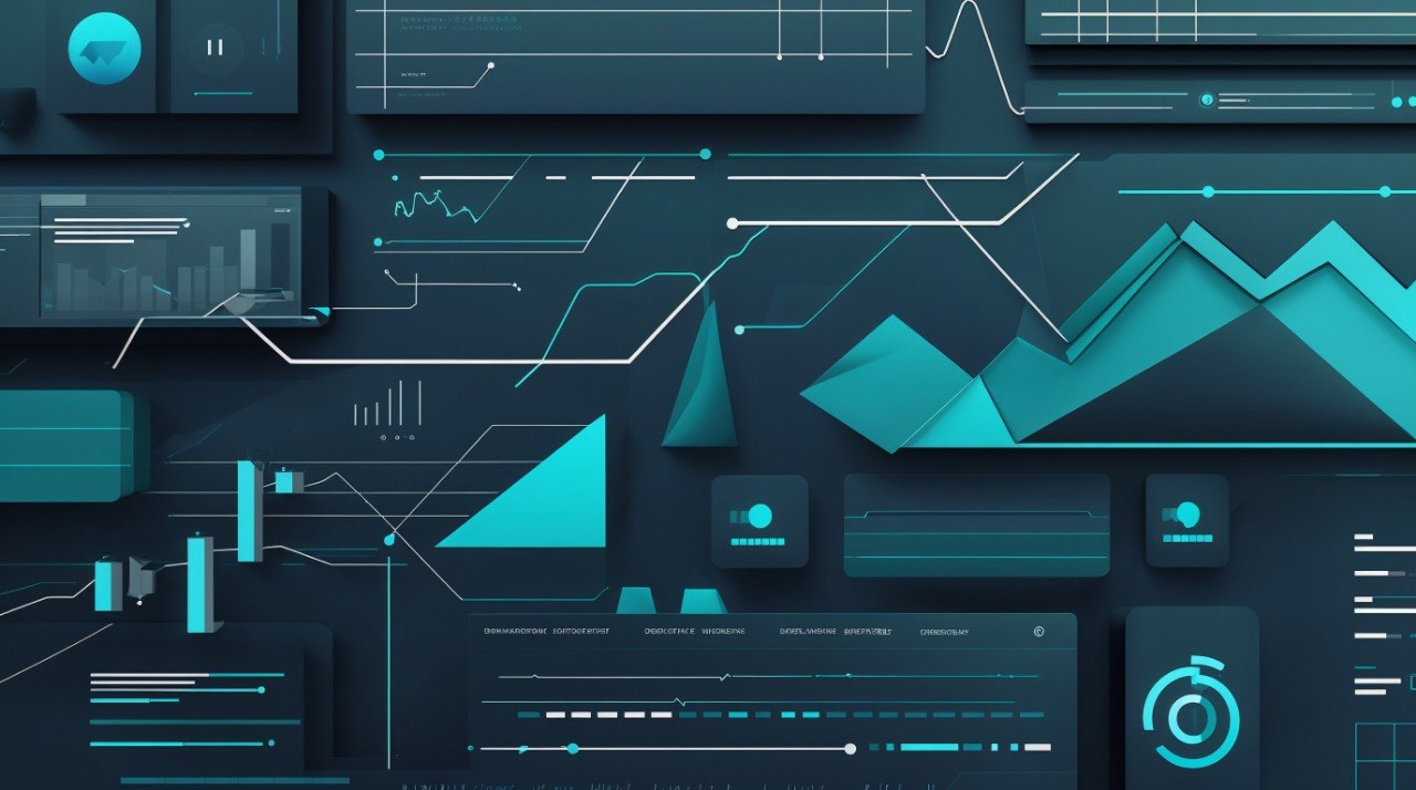 Futuristic interface design with blue and black elements