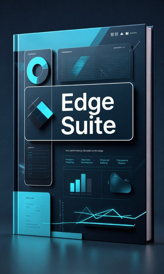 Book titled 'Edge Suite' with futuristic design elements on a dark background