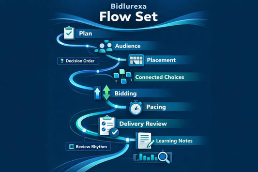 Diagram of Bidlurexa Flow Set process on a blue background