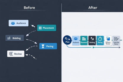 Comparison of 'Before' and 'After' diagrams on a blue background