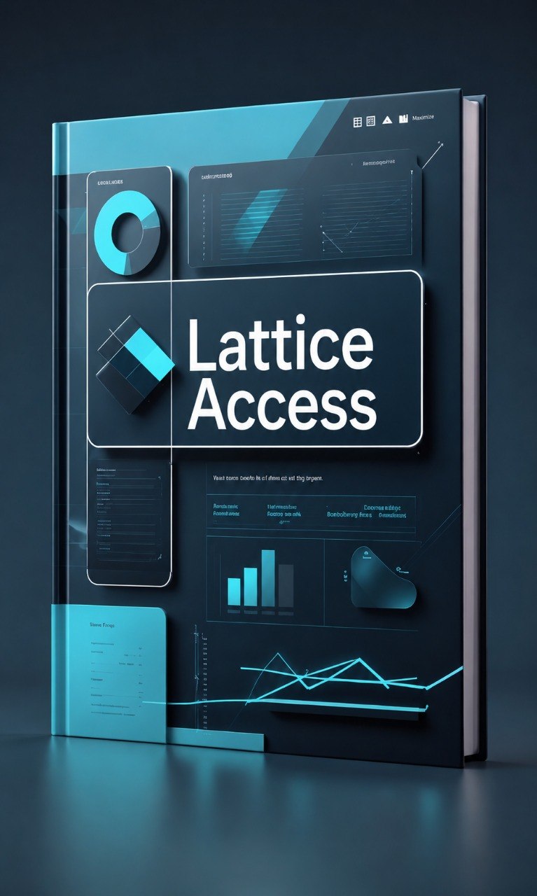 Book cover with 'Lattice Access' branding and futuristic design elements on a dark background