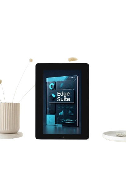 Tablet displaying 'Edge Suite' on a white background